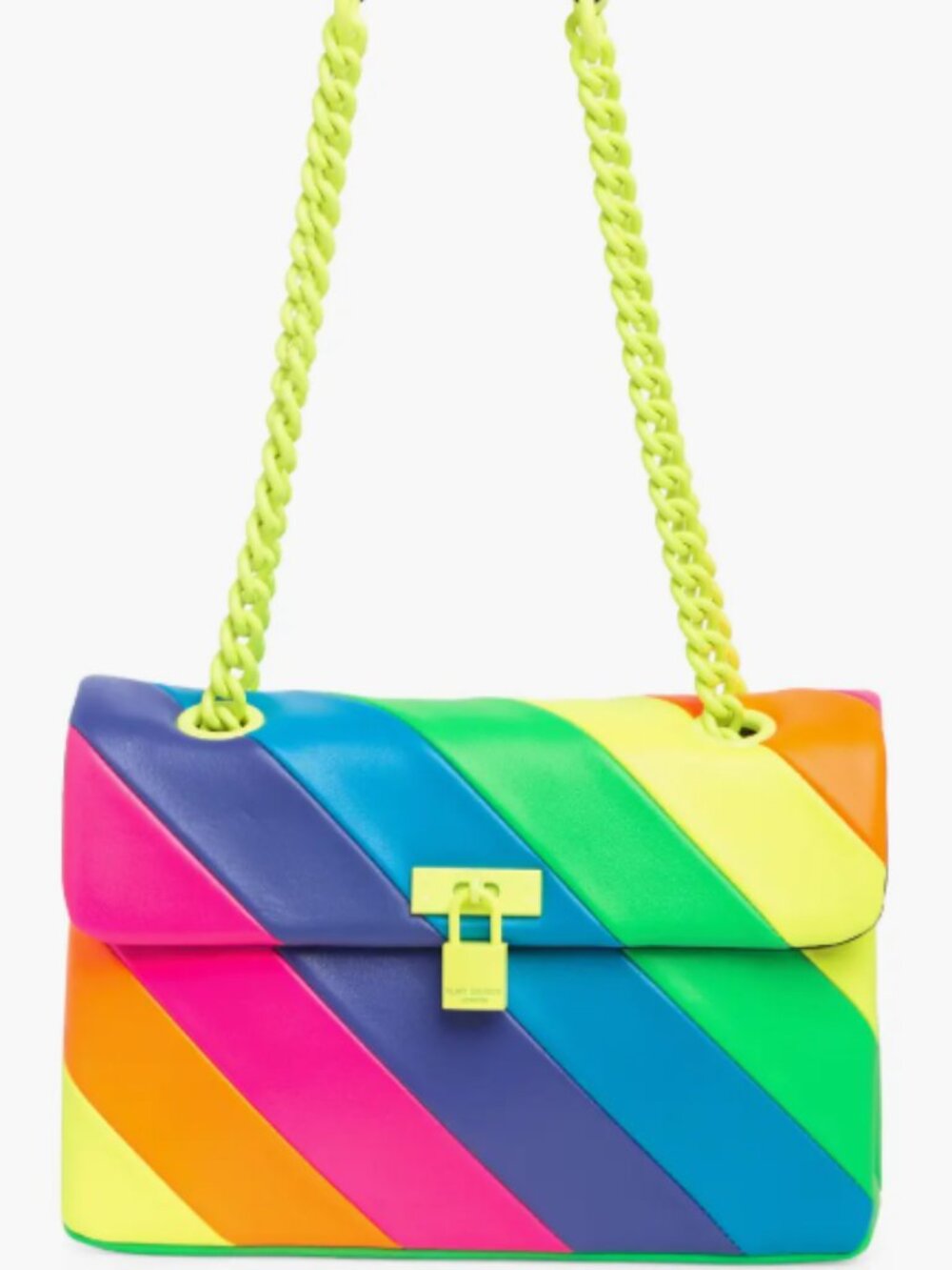 Kurt Geiger London Neon Rainbow Brixton Lock Leather Convertible Bag